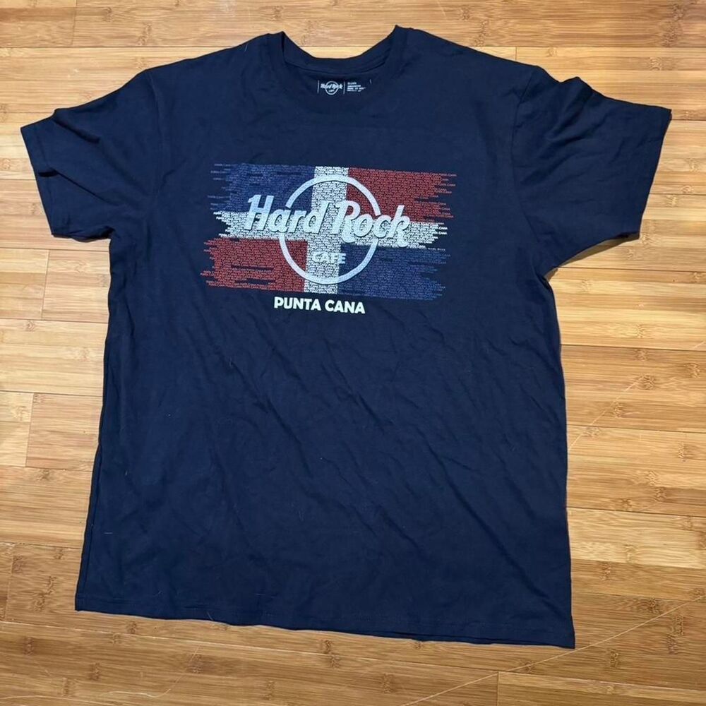 Hard-rock-cafe Men's Navy and Blue T-shirt